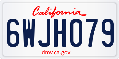 CA license plate 6WJH079