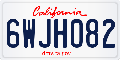 CA license plate 6WJH082