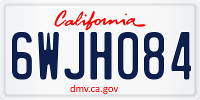 CA license plate 6WJH084