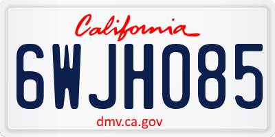 CA license plate 6WJH085