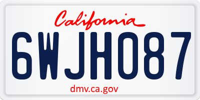 CA license plate 6WJH087