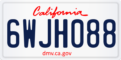 CA license plate 6WJH088