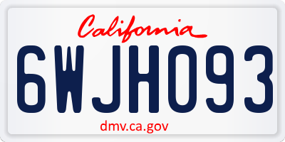 CA license plate 6WJH093