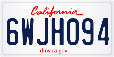 CA license plate 6WJH094