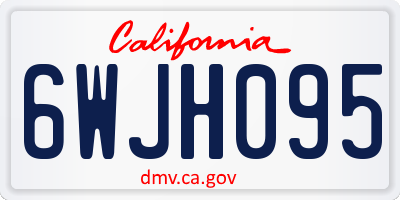 CA license plate 6WJH095