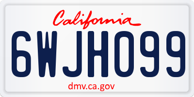 CA license plate 6WJH099