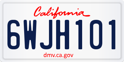 CA license plate 6WJH101