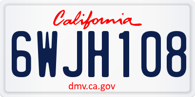 CA license plate 6WJH108