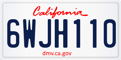 CA license plate 6WJH110