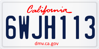 CA license plate 6WJH113