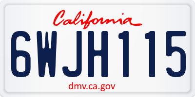 CA license plate 6WJH115
