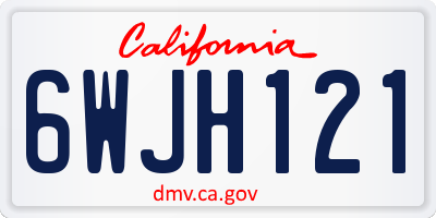 CA license plate 6WJH121