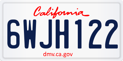 CA license plate 6WJH122