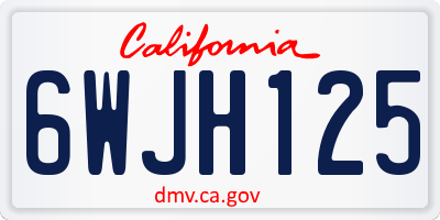 CA license plate 6WJH125