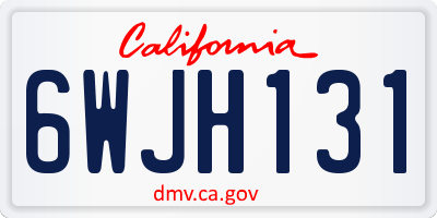 CA license plate 6WJH131