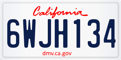 CA license plate 6WJH134