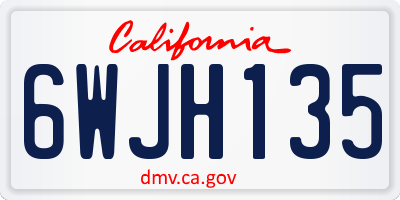 CA license plate 6WJH135