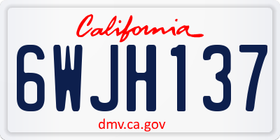 CA license plate 6WJH137