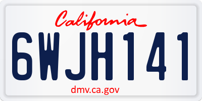 CA license plate 6WJH141