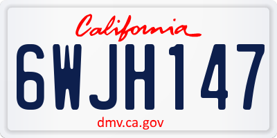 CA license plate 6WJH147