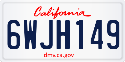 CA license plate 6WJH149