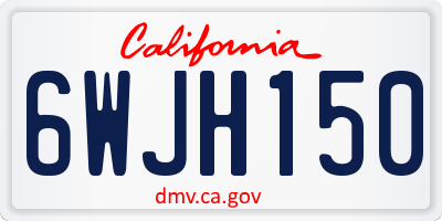 CA license plate 6WJH150