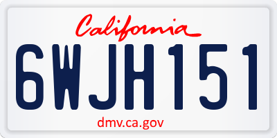 CA license plate 6WJH151