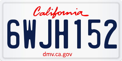 CA license plate 6WJH152