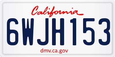 CA license plate 6WJH153