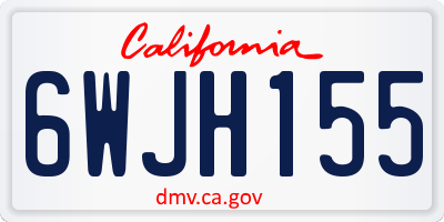 CA license plate 6WJH155