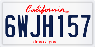 CA license plate 6WJH157