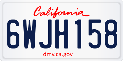 CA license plate 6WJH158