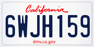 CA license plate 6WJH159