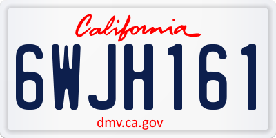 CA license plate 6WJH161