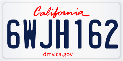 CA license plate 6WJH162