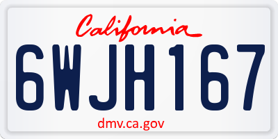 CA license plate 6WJH167