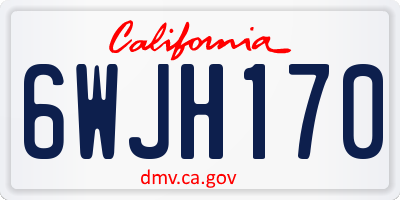 CA license plate 6WJH170