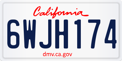 CA license plate 6WJH174