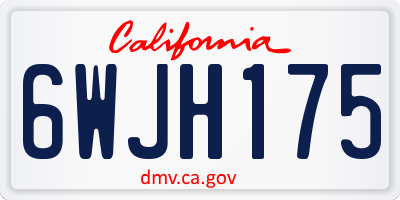 CA license plate 6WJH175