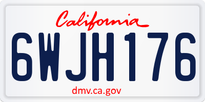 CA license plate 6WJH176