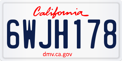 CA license plate 6WJH178