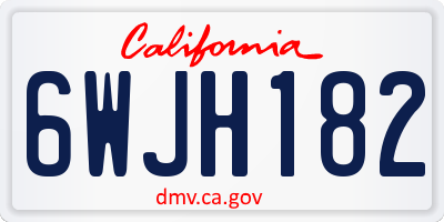 CA license plate 6WJH182