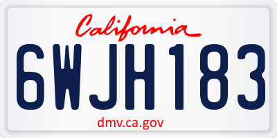CA license plate 6WJH183