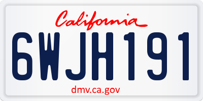 CA license plate 6WJH191