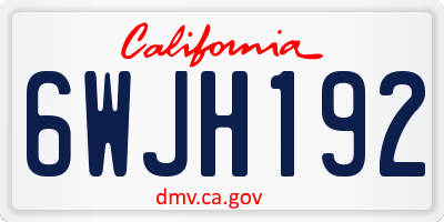 CA license plate 6WJH192