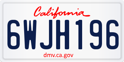 CA license plate 6WJH196