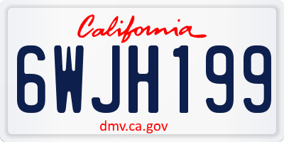 CA license plate 6WJH199