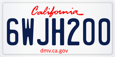 CA license plate 6WJH200