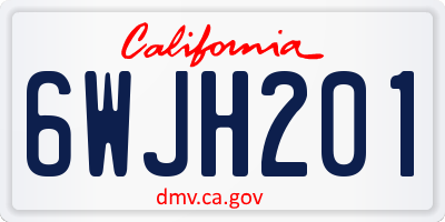 CA license plate 6WJH201