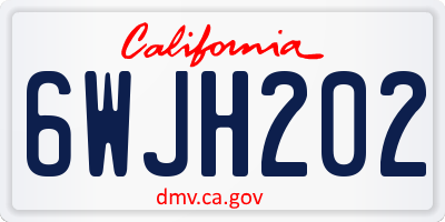 CA license plate 6WJH202